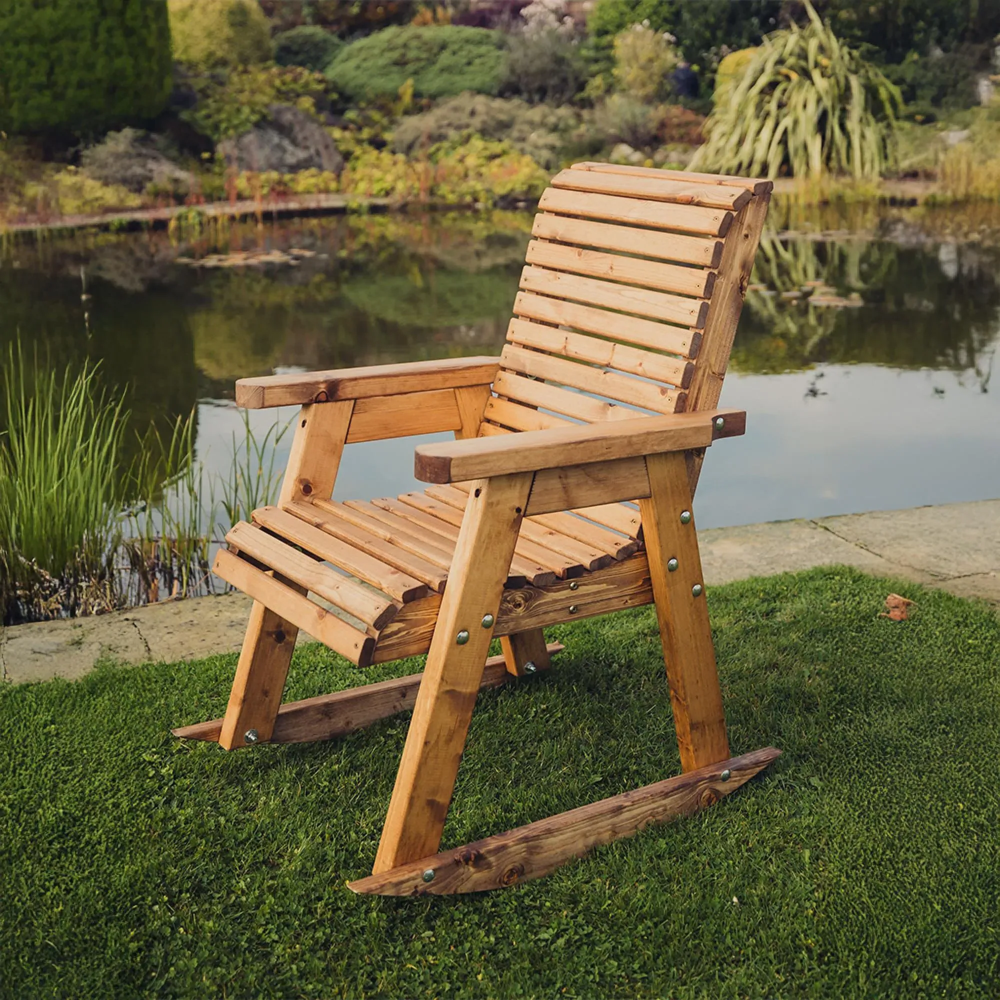 Redwood Garden Rocking Chair - Brown
