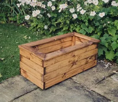 Redwood Medium Garden Trough - Brown
