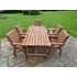 Redwood Rectangular Garden Table Set with 5 Chairs - Brown