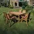 Redwood Rectangular Garden Table Set with 6 Chairs - Brown