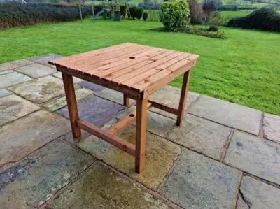 Redwood Square Garden Table - Brown image