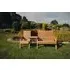 Redwood Straight Garden Trio Bench Set - Brown