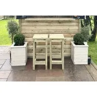 Timber Wood Garden Bar Stool - Set of 2
