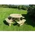 Westwood Round Picnic Table Set with 4 Benches - Ivory