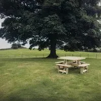 Westwood Square Picnic Table Set with 4 Benches - Ivory