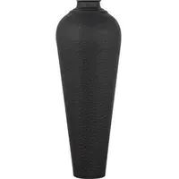 A262 Medium Hammered Vase with Lid - Black, Metal