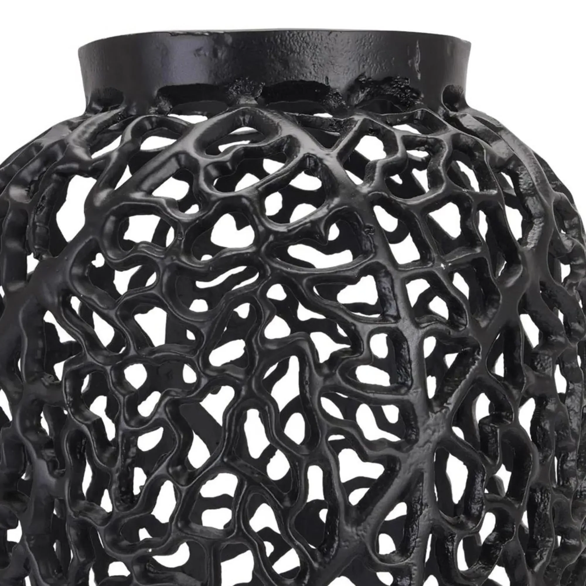 A263 Lattice Vase - Black, Aluminium