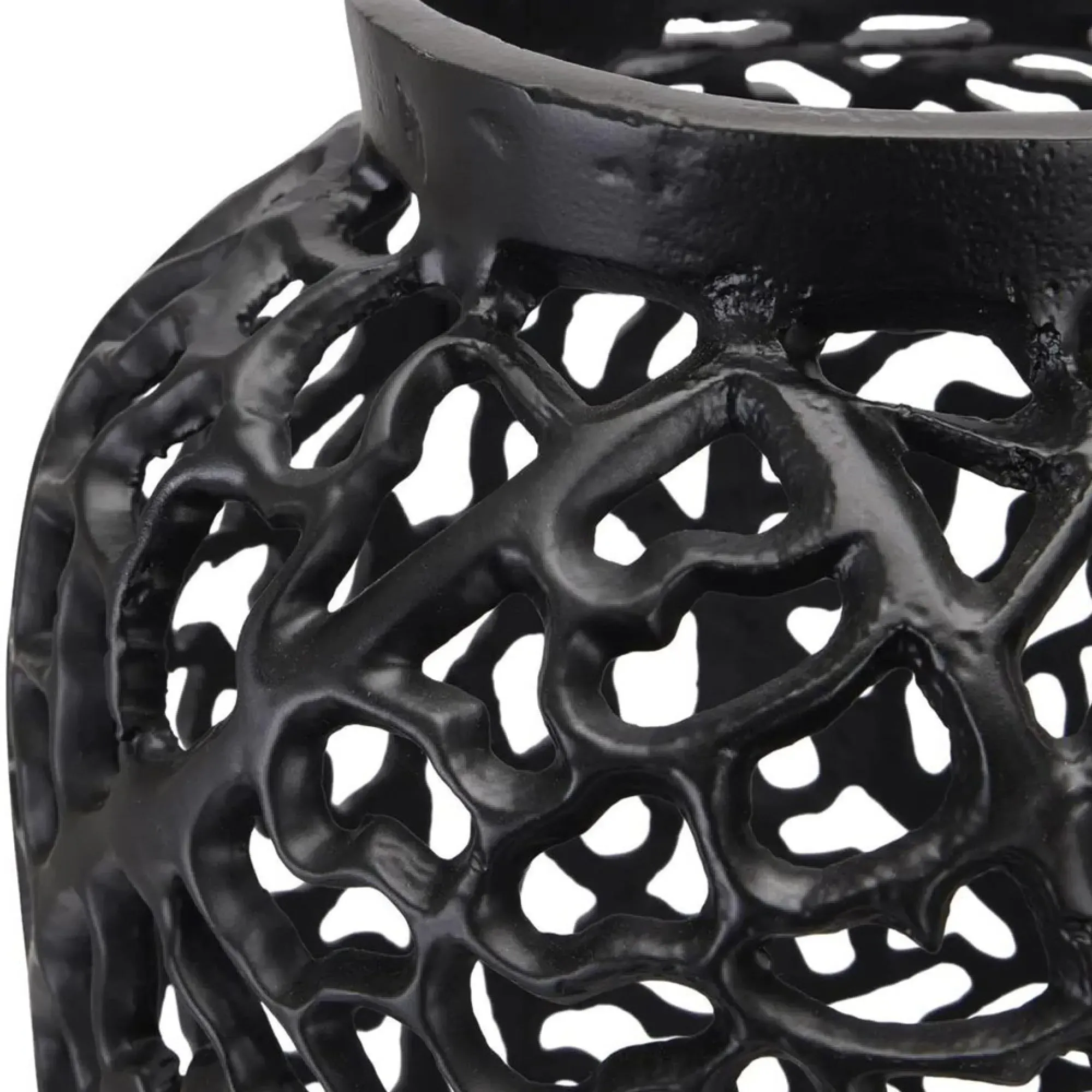 A263 Lattice Vase - Black, Aluminium