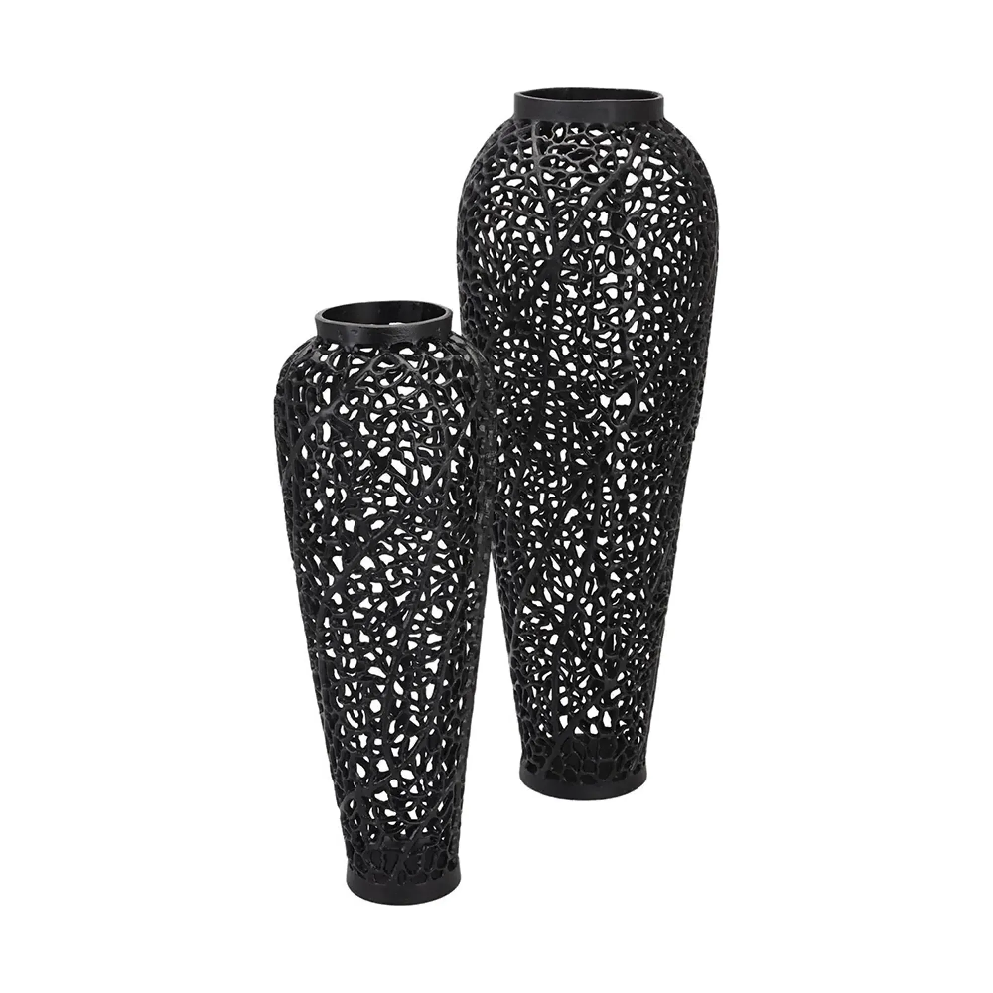 A263 Lattice Vase - Black, Aluminium