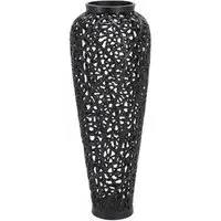 A263 Lattice Vase - Black, Aluminium