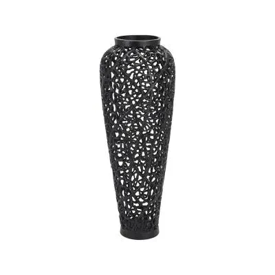 A263 Lattice Vase - Black, Aluminium image