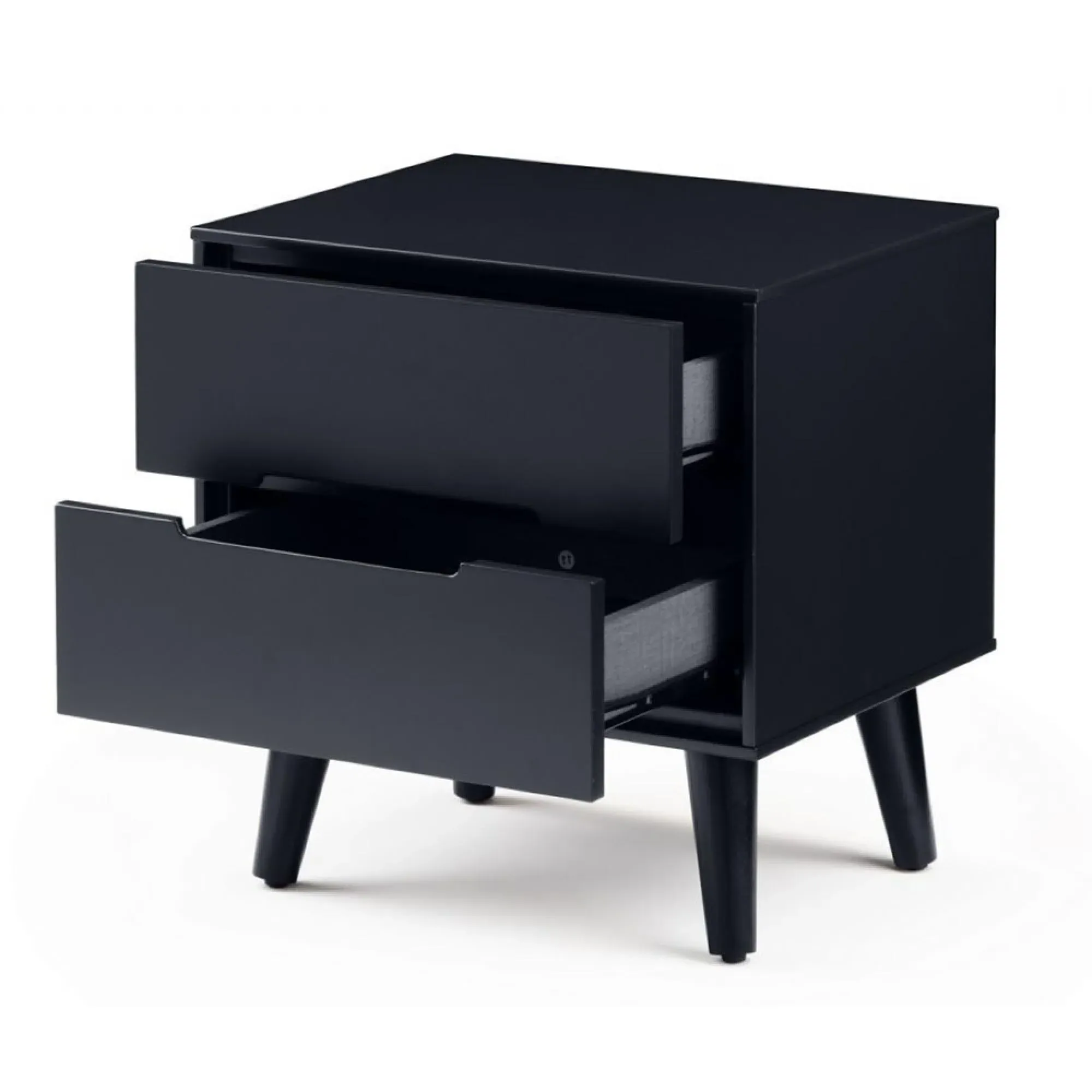 Alicia 2 Drawer Bedside Cabinet - Black
