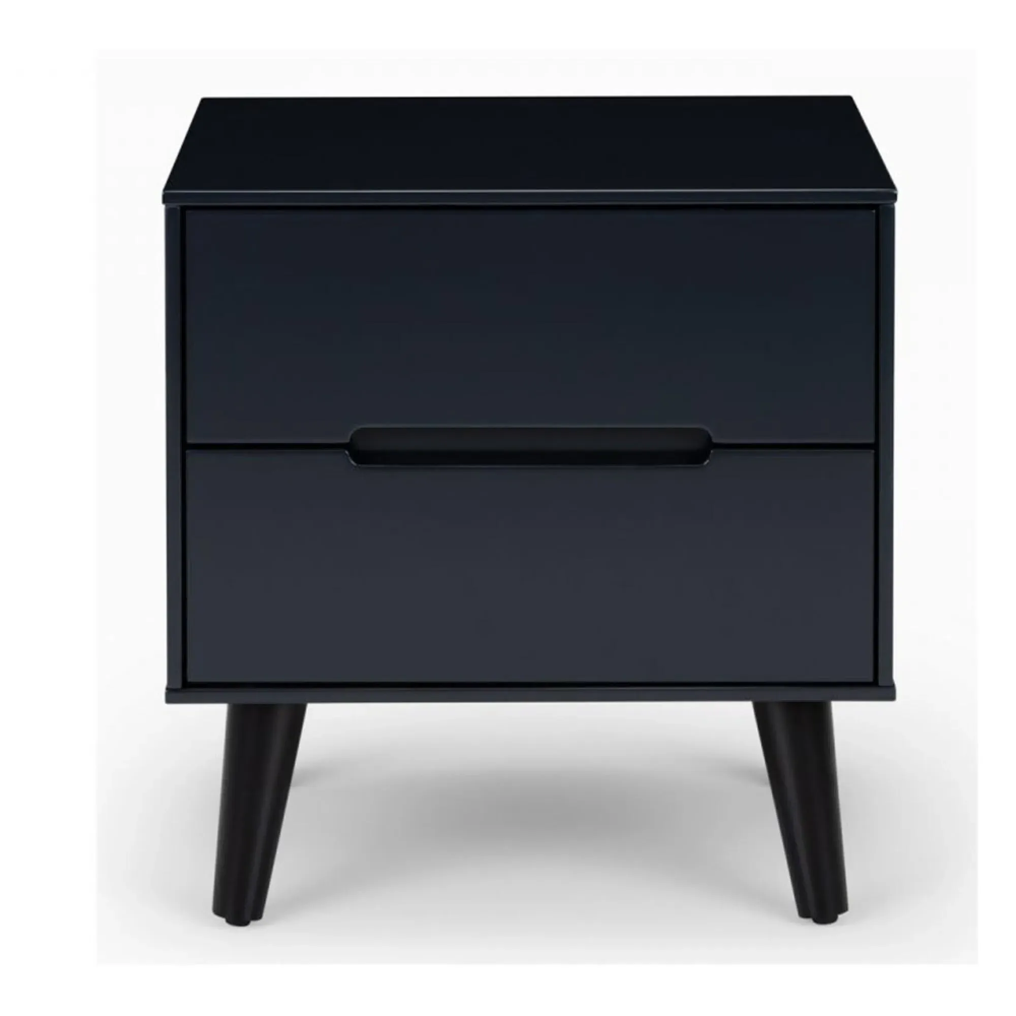 Alicia 2 Drawer Bedside Cabinet - Black