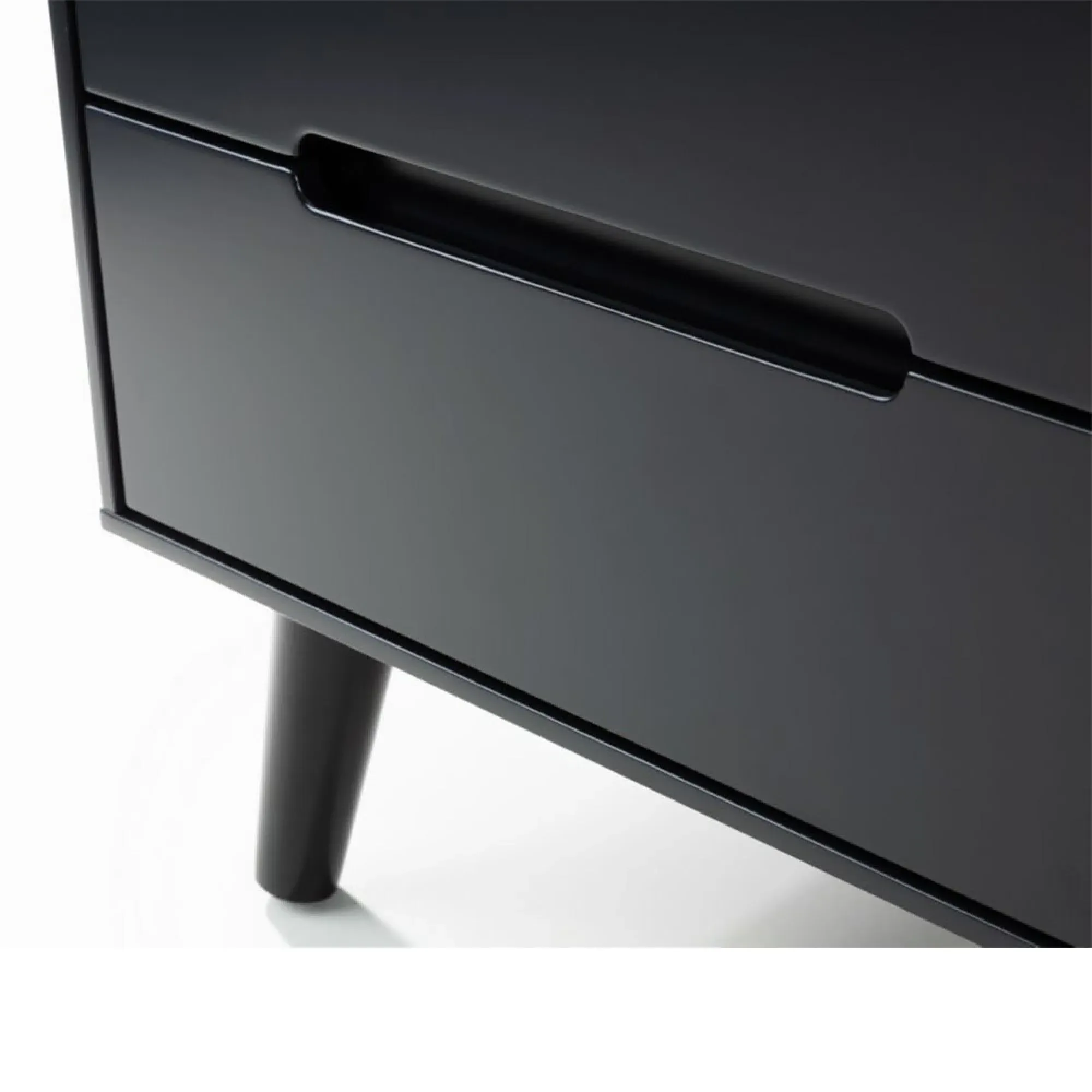 Alicia 2 Drawer Bedside Cabinet - Black