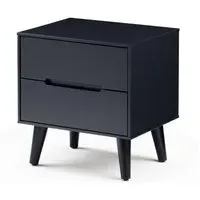Alicia 2 Drawer Bedside Cabinet - Black