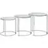 Allure Round Nest of 3 Tables - Silver, Glass