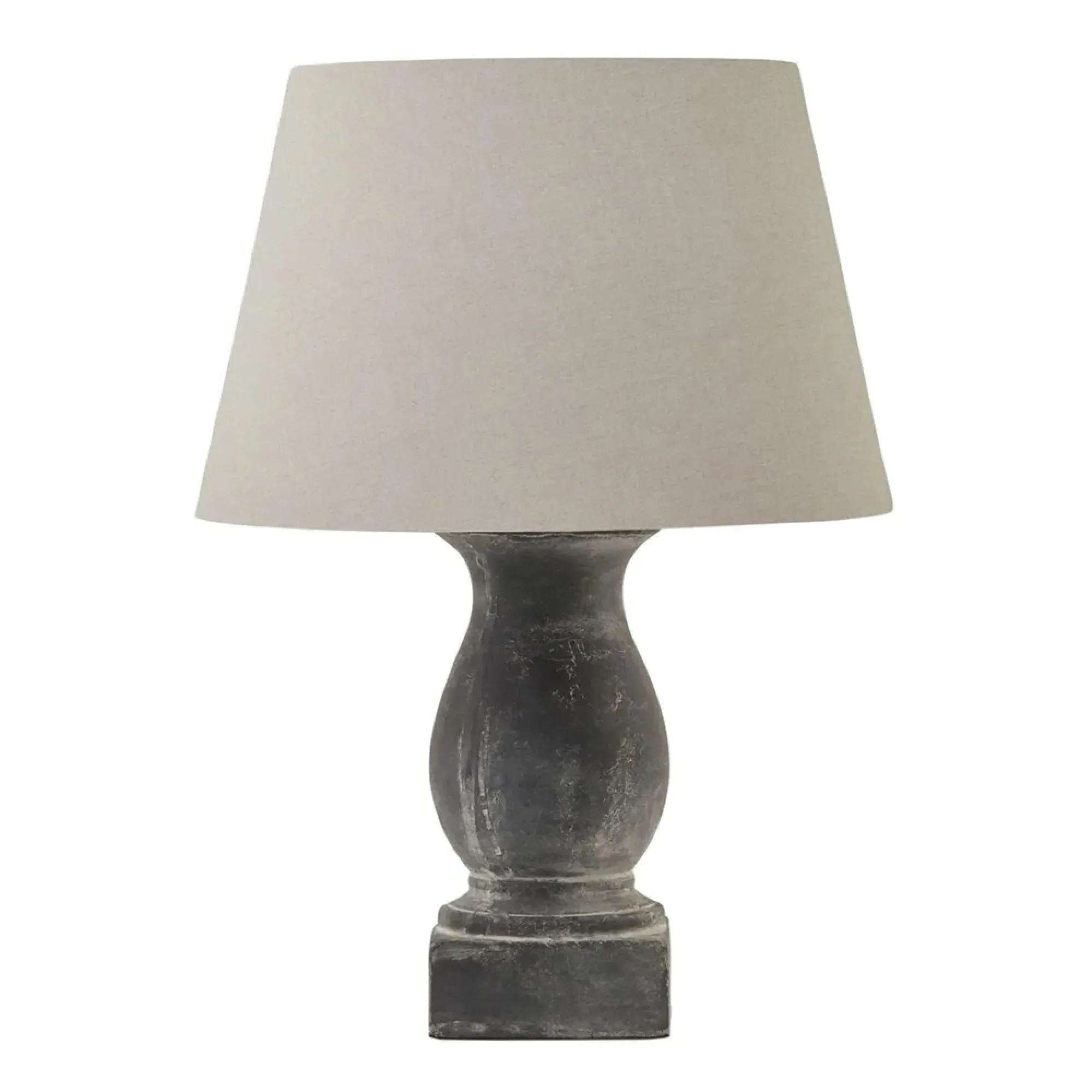 Amalfi Pillar Table Lamp with Linen Shade - Grey