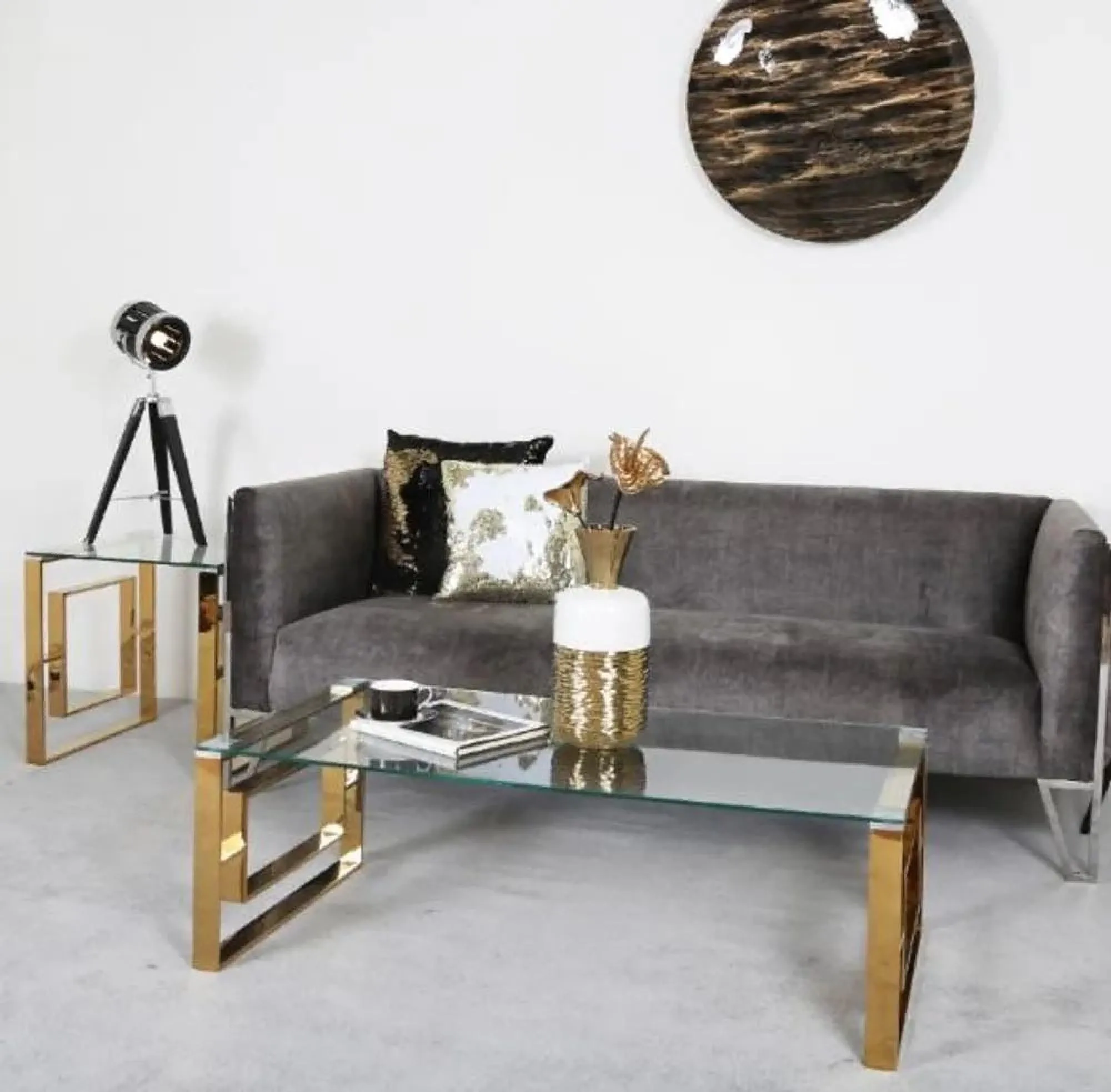 Apex Round Coffee Table - Gold, Metal
