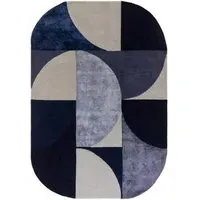 Asiatic Matrix Oval 74 Rug - Indigo