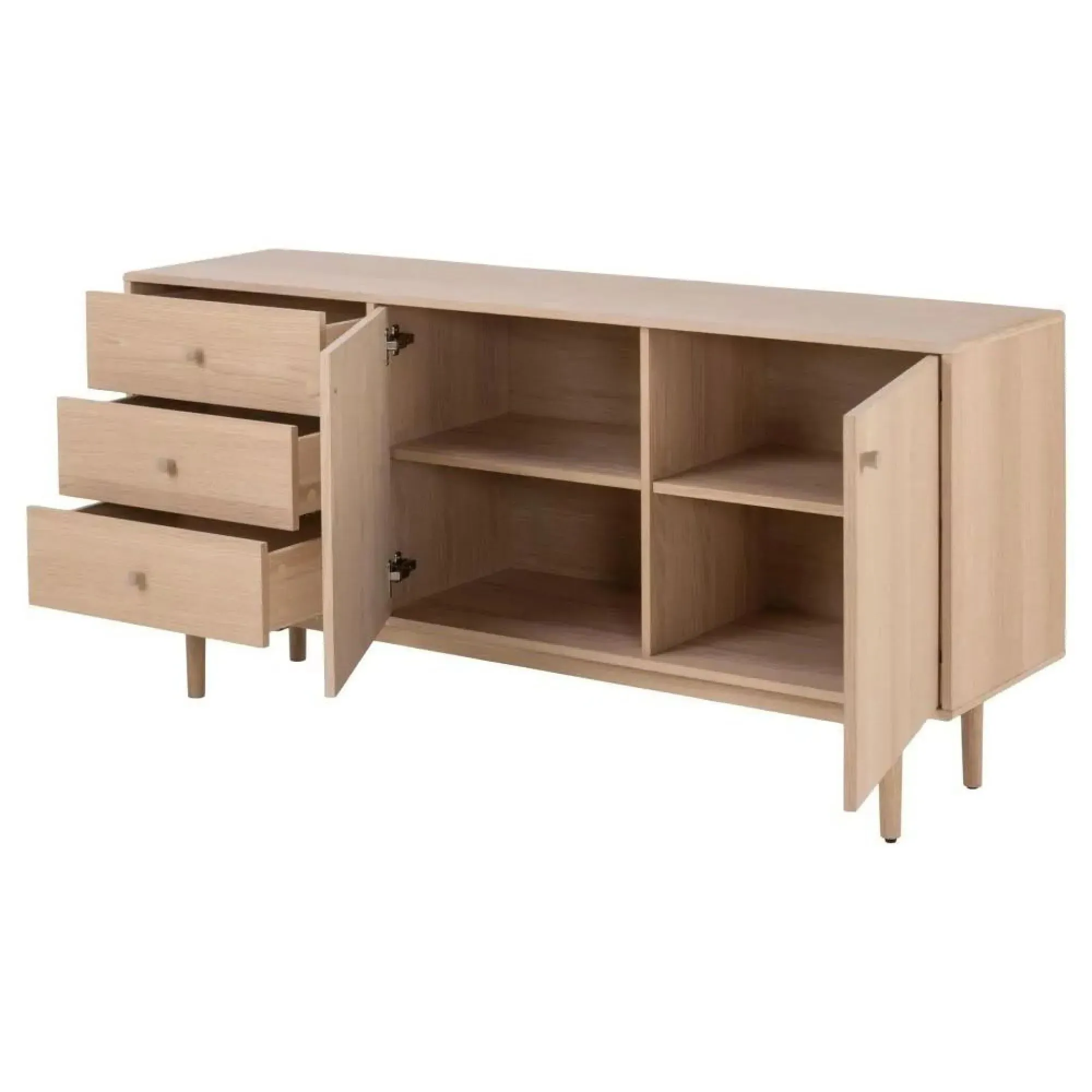 Aston Oak 2 Door Large Sideboard - White, Oak Veneer