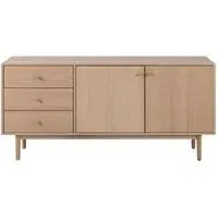 Aston Oak 2 Door Large Sideboard - White, Oak Veneer