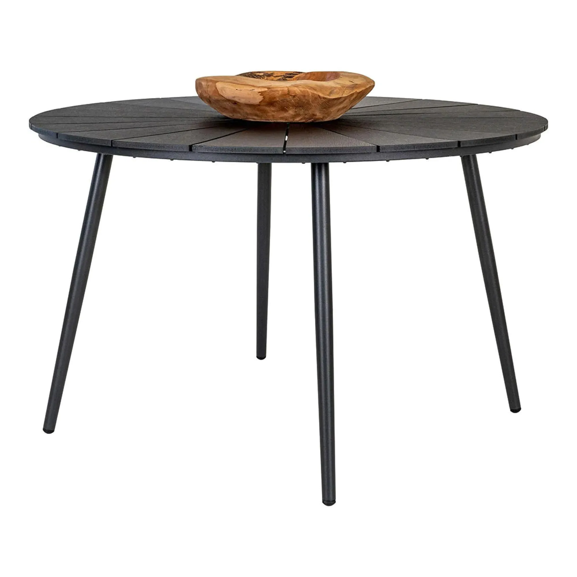 Atlanta 4 Seater Round Garden Dining Table - Black