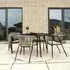 Atlanta 4 Seater Round Garden Dining Table - Black