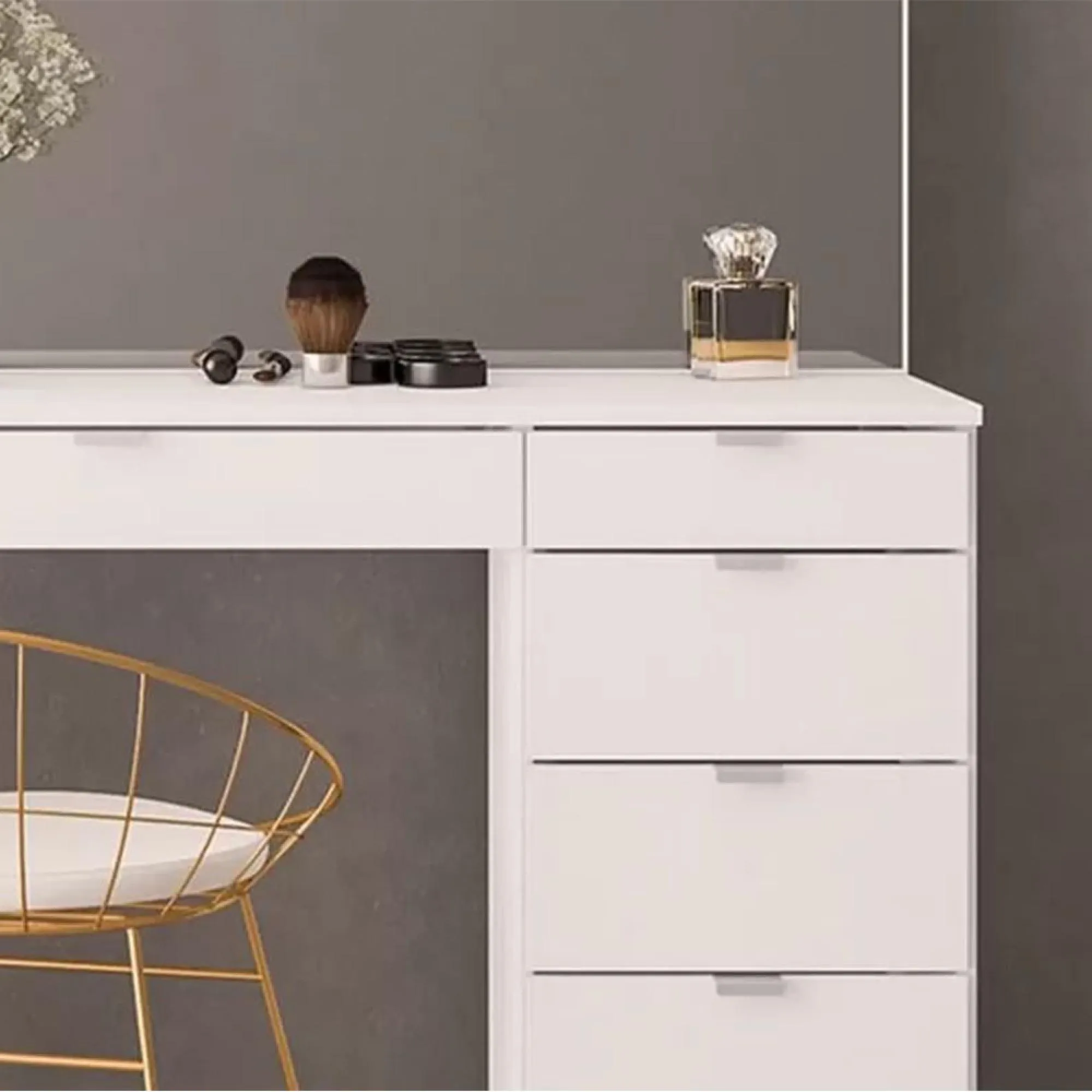 Ava 5 Drawer Dressing Table - White