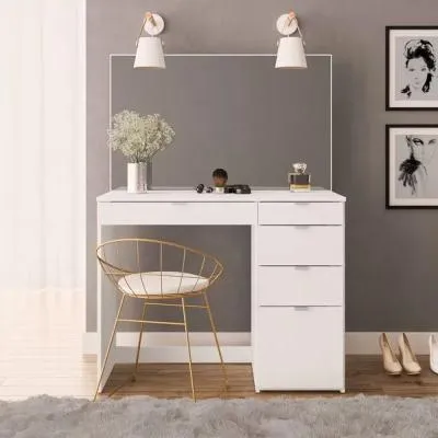 Ava 5 Drawer Dressing Table - White image