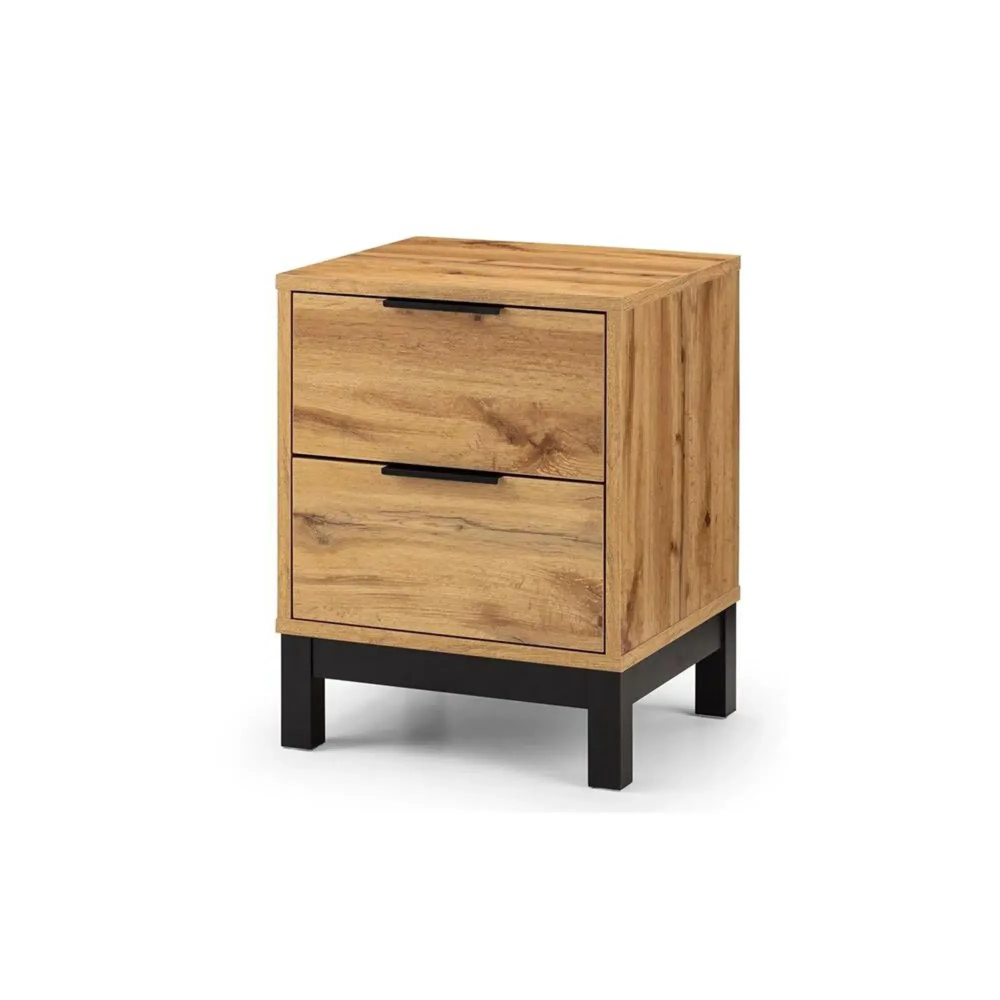 Bali Oak 2 Drawer Bedside Cabinet - Oak