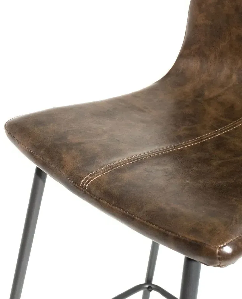 Bermuda Barstool Set - Chestnut, Vegan Leather