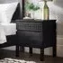 Boho Boutique 2 Drawer Bedside Cabinet - Black, Wood