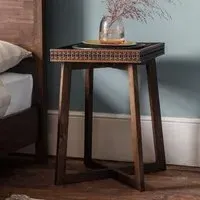 Boho Retreat Bedside Table - Brown, Wood