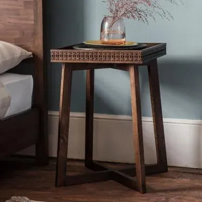 Boho Retreat Bedside Table - Brown, Wood image