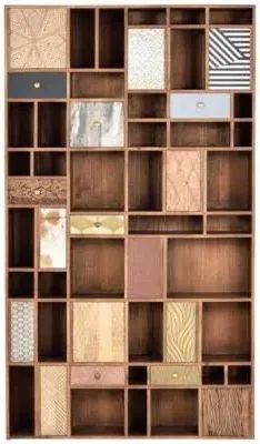 Bonham Solid Mango Wood Bookcase - Light Walnut image