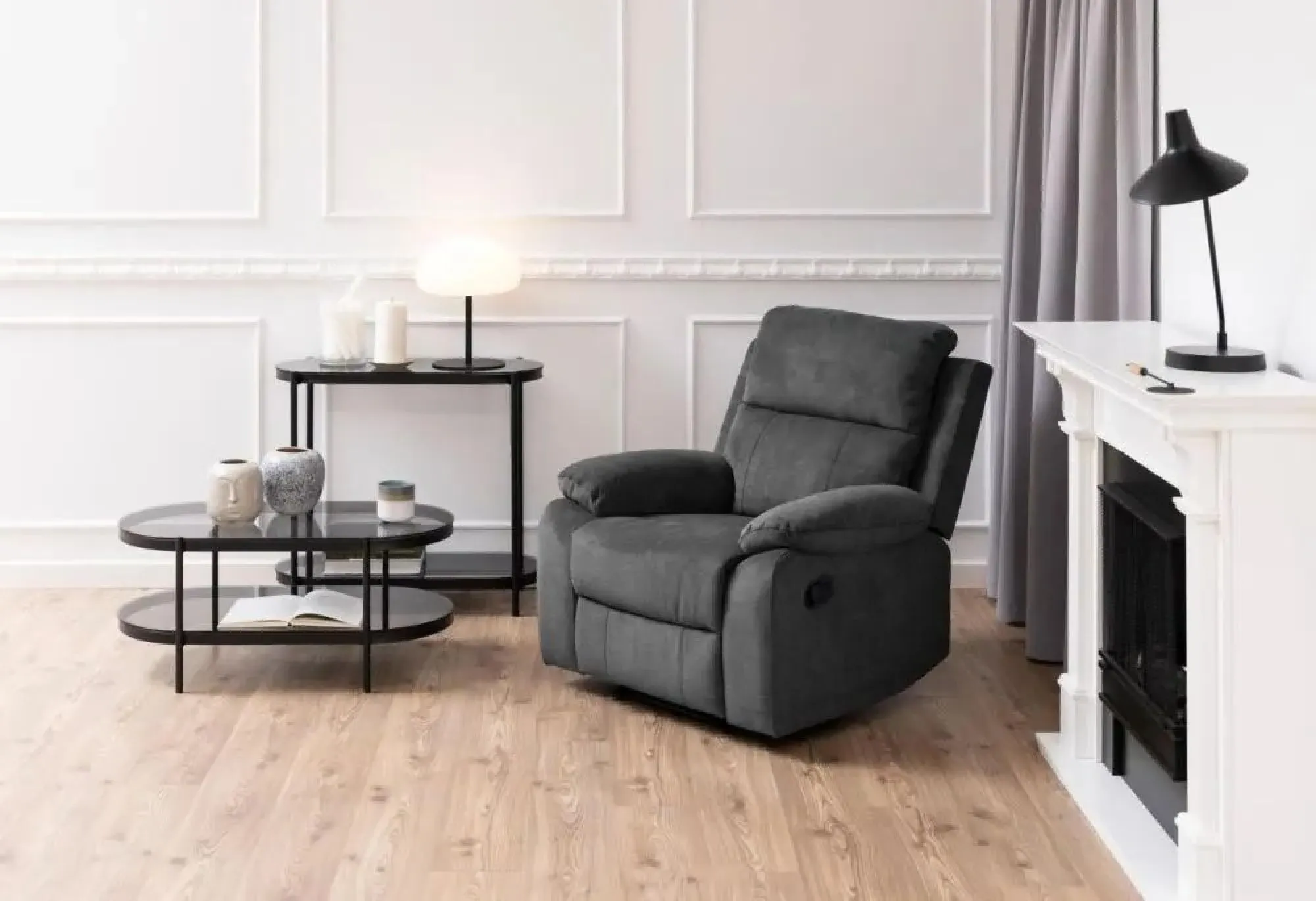 Briar Oval Coffee Table - Black, Glass