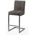 Brooklyn Barstool with Back - Grey, Faux Leather