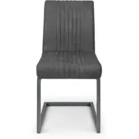 Brooklyn Cantilever Dining Chair - Charcoal Grey, Suede