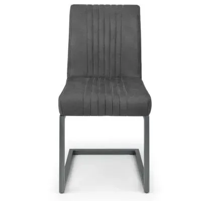 Brooklyn Cantilever Dining Chair - Charcoal Grey, Suede image