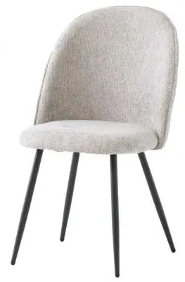 Cajon Fabric Dining Chair - Silver, Black Legs image