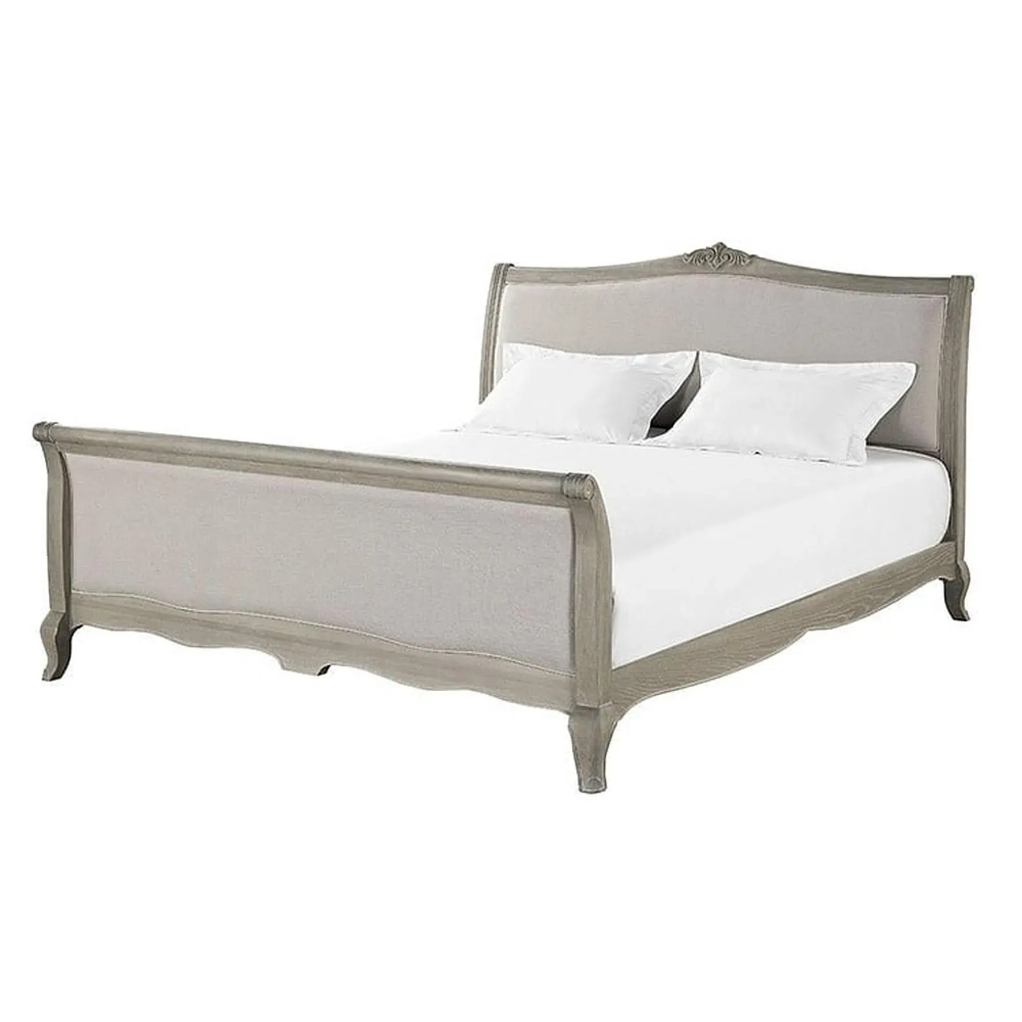 Camille King Size High Footend Bed - Grey, Oak