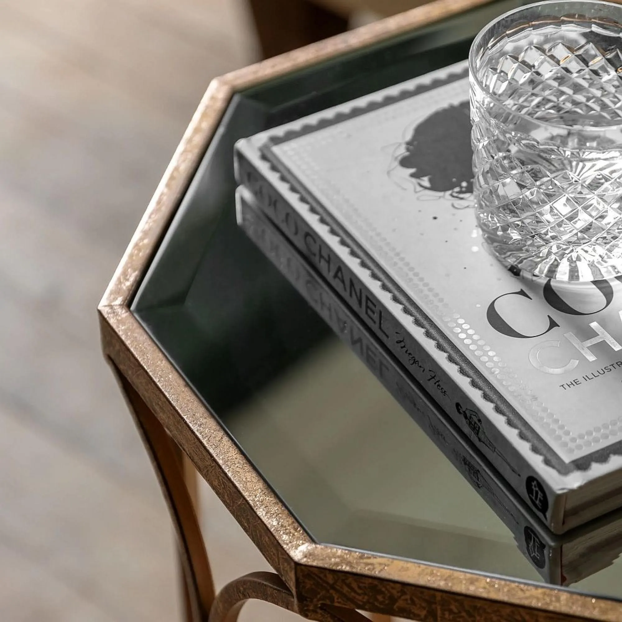 Canterbury Round Side Table - Gold