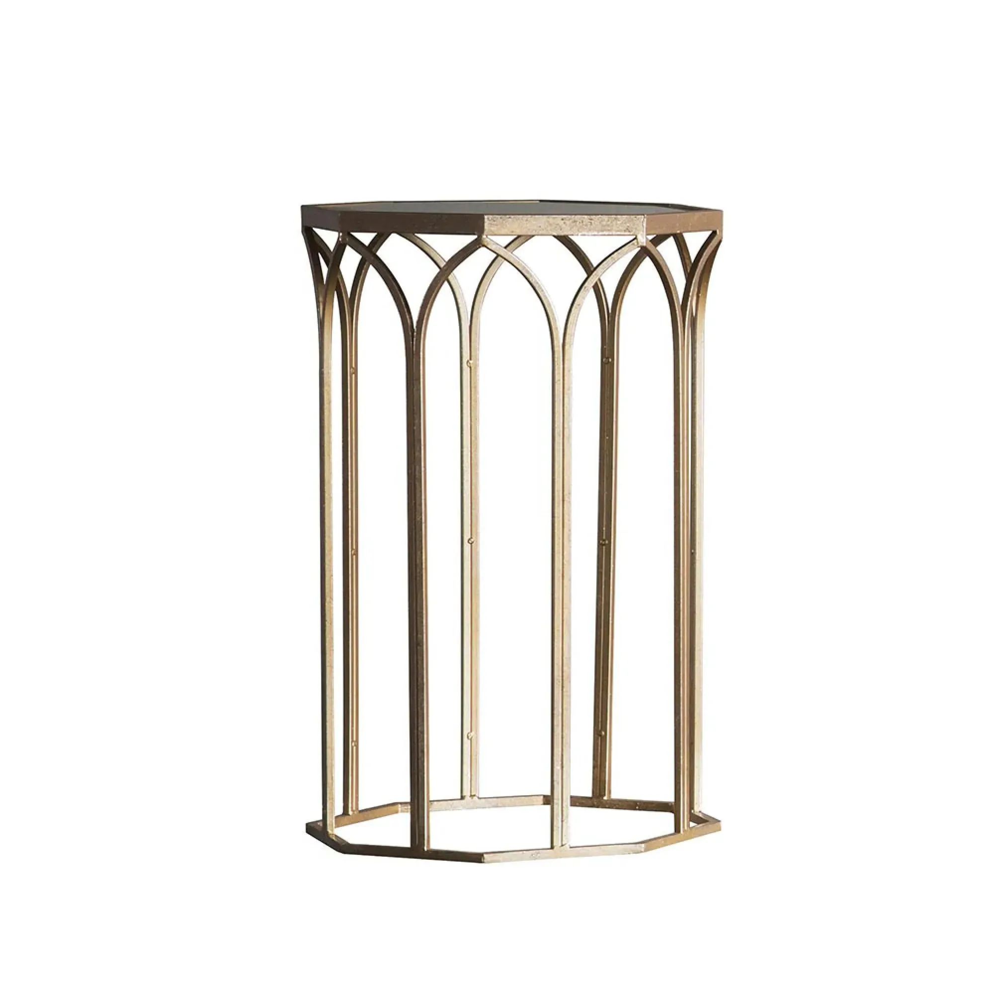 Canterbury Round Side Table - Gold