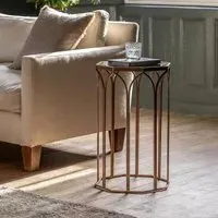 Canterbury Round Side Table - Gold