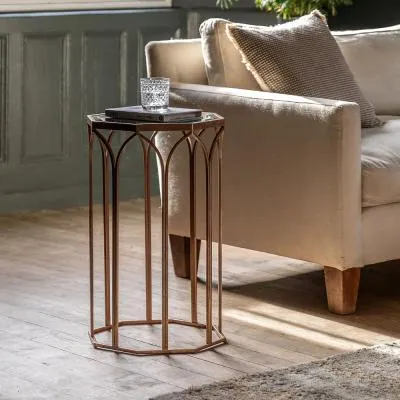 Canterbury Round Side Table - Gold image