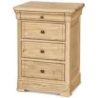 Clemence Richard Moreno 4 Drawer Bedside Cabinet - Oak