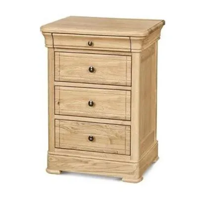 Clemence Richard Moreno 4 Drawer Bedside Cabinet - Oak image