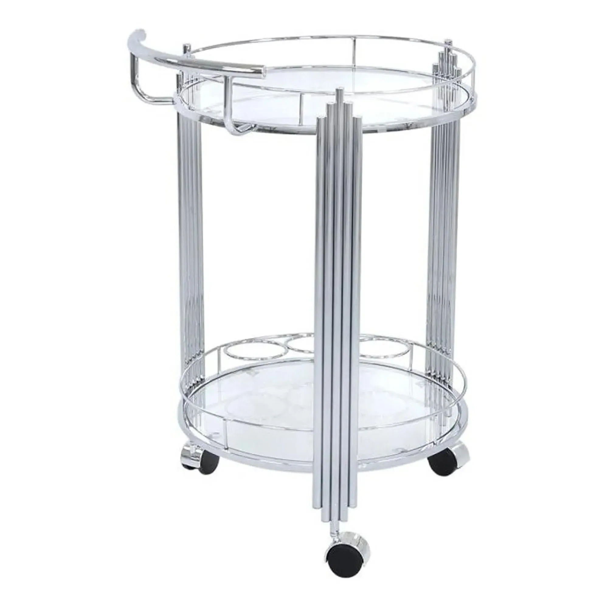 Cohen Glass Drinks Trolley - Chrome