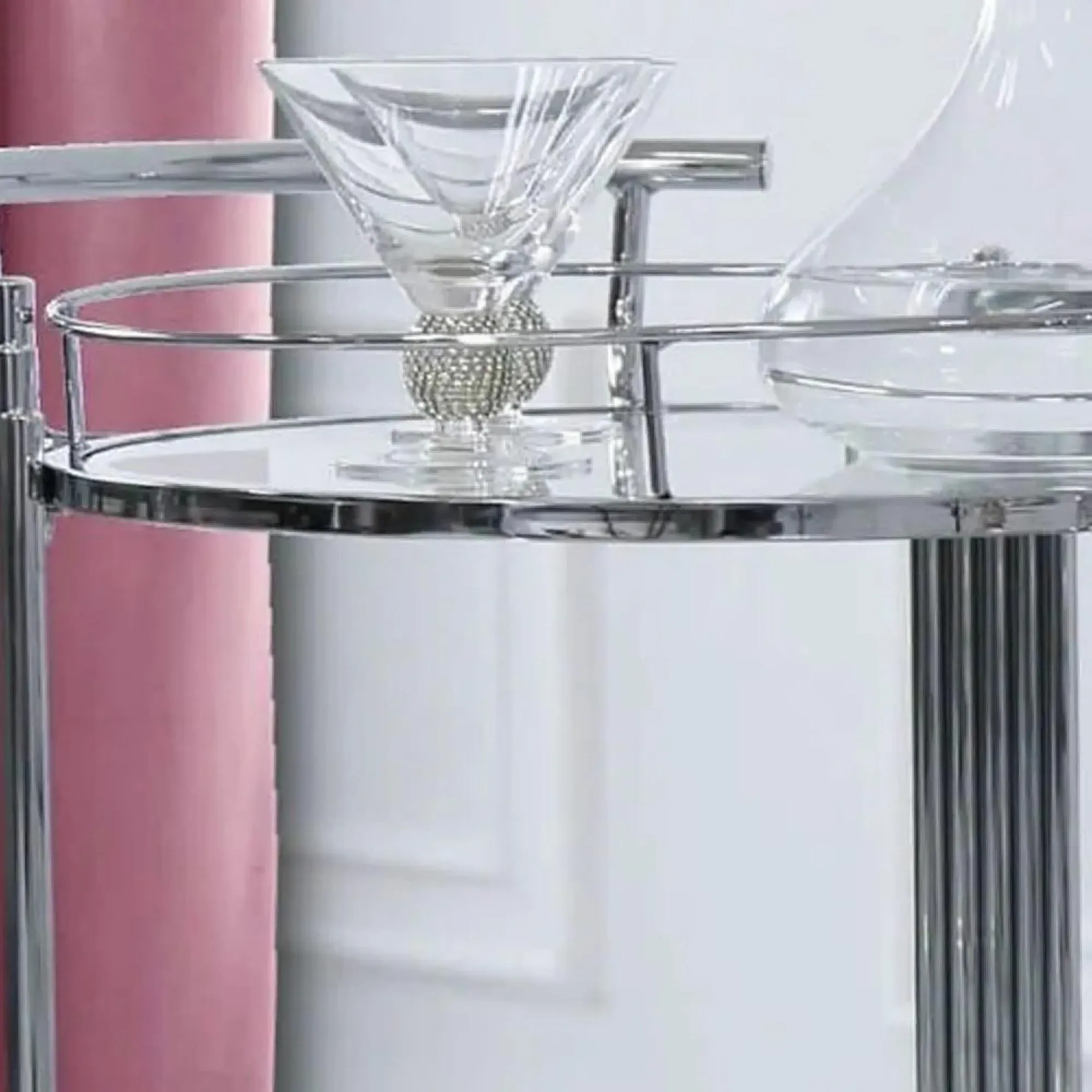 Cohen Glass Drinks Trolley - Chrome