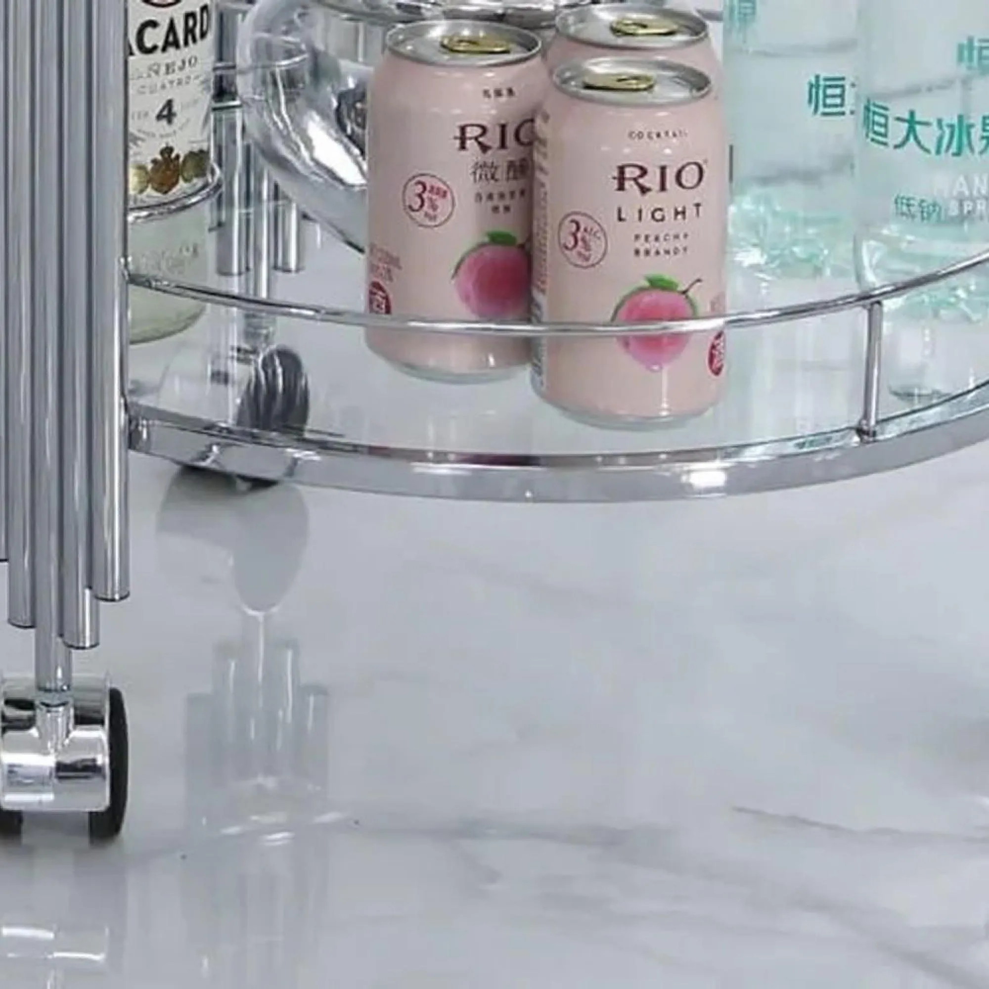 Cohen Glass Drinks Trolley - Chrome